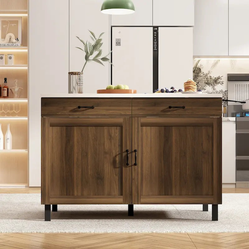 Armoire de rangement polyvalente en marbre pour îlot de cuisine