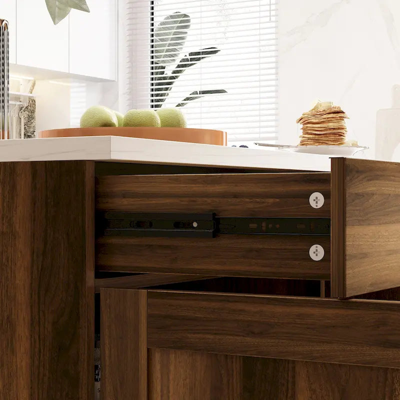 Armoire de rangement polyvalente en marbre pour îlot de cuisine