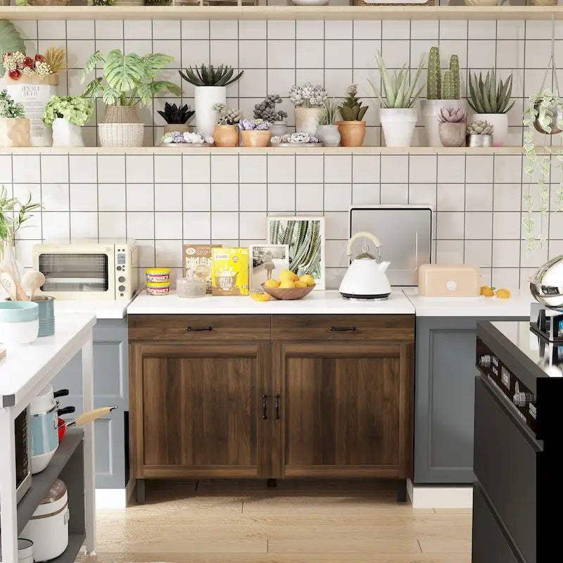 Armoire de rangement polyvalente en marbre pour îlot de cuisine