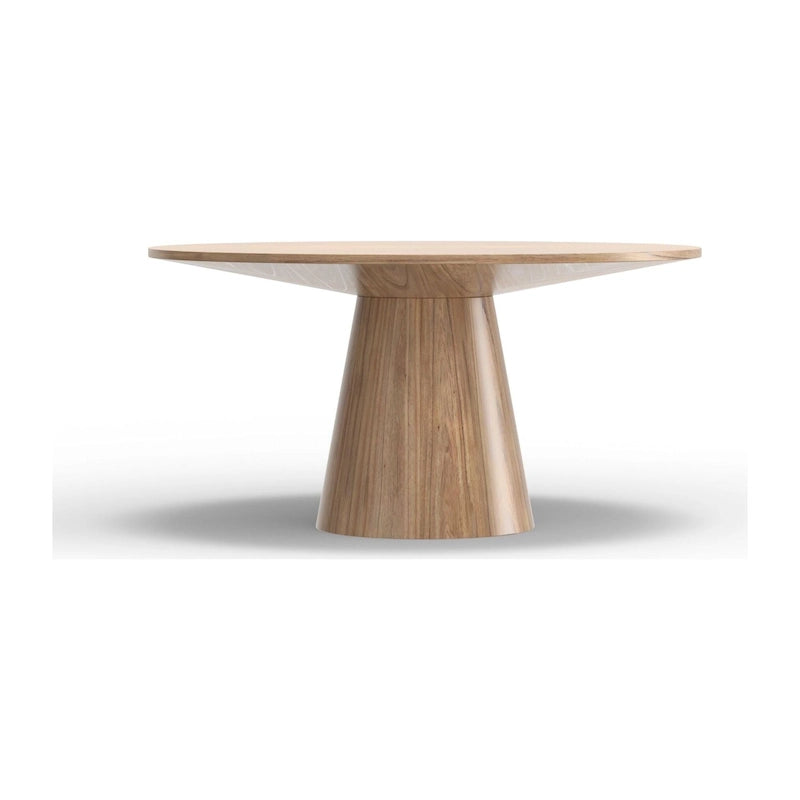 Table à manger ronde en bois massif, naturelle