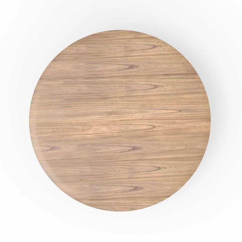 Table à manger ronde en bois massif, naturelle