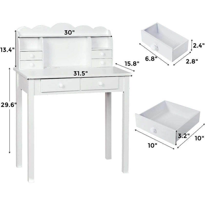 Bureau avec Port USB Bureau d'ordinateur de maison avec 7 Tiroirs