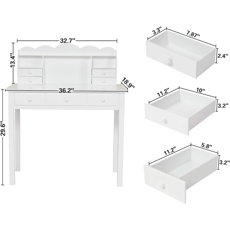 Bureau avec Port USB Bureau d'ordinateur de maison avec 7 Tiroirs