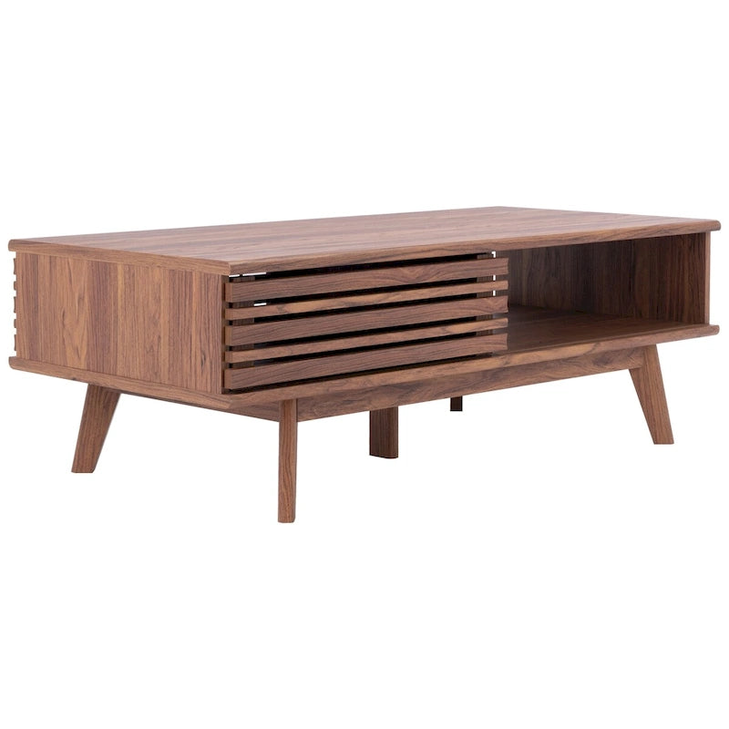 Table basse médiévale en noyer massif