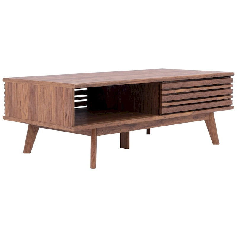 Table basse médiévale en noyer massif
