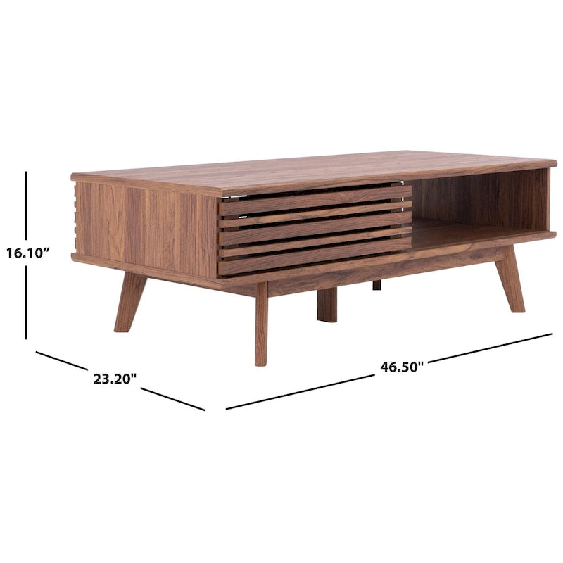 Table basse médiévale en noyer massif