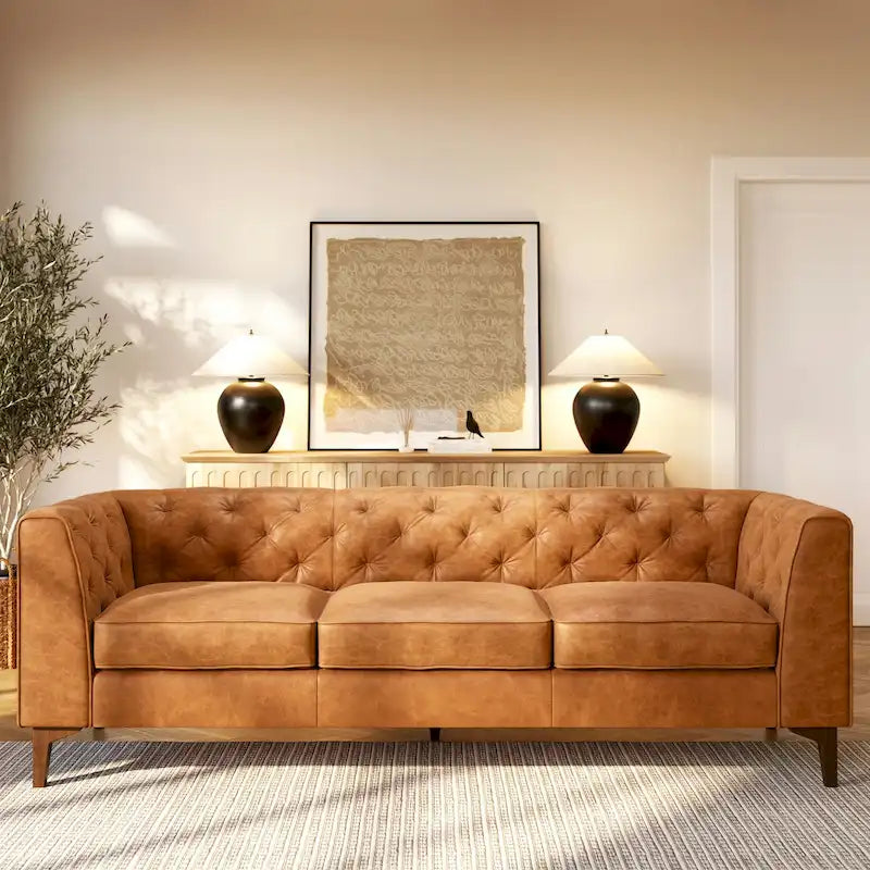 Poly & Bark Essex 89  Sofa - Full Grain Genuine Italian Leather