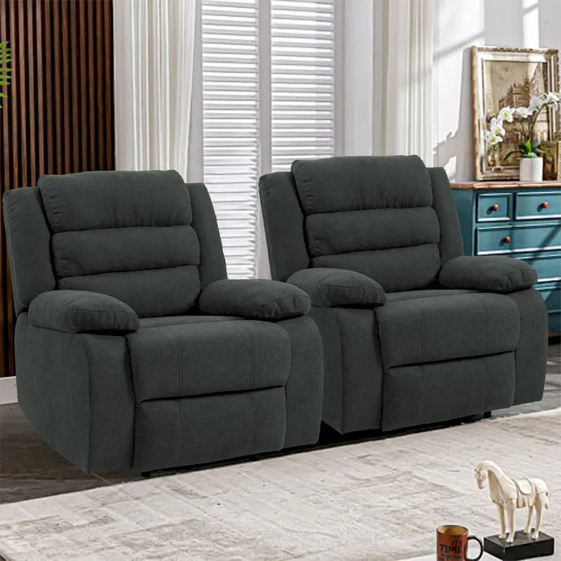 Fauteuil inclinable manuel en velours côtelé de coton surdimensionné avec accoudoirs larges