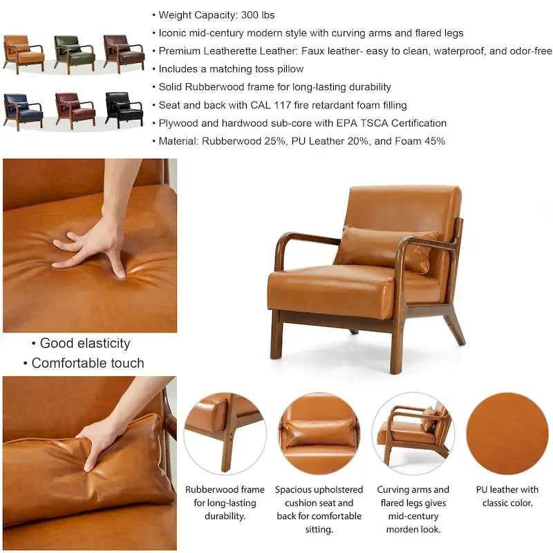 Fauteuil/relax en PU façon cuir moderne de style médiéval