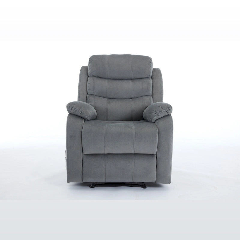 Fauteuil inclinable manuel avec coussin moelleux de style transitionnel