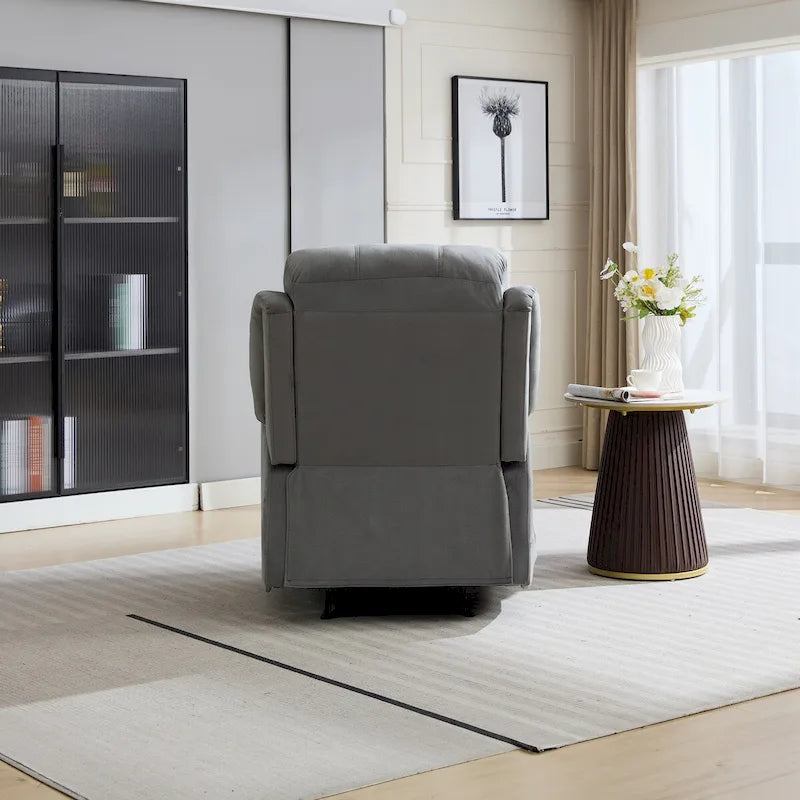 Fauteuil inclinable manuel avec coussin moelleux de style transitionnel