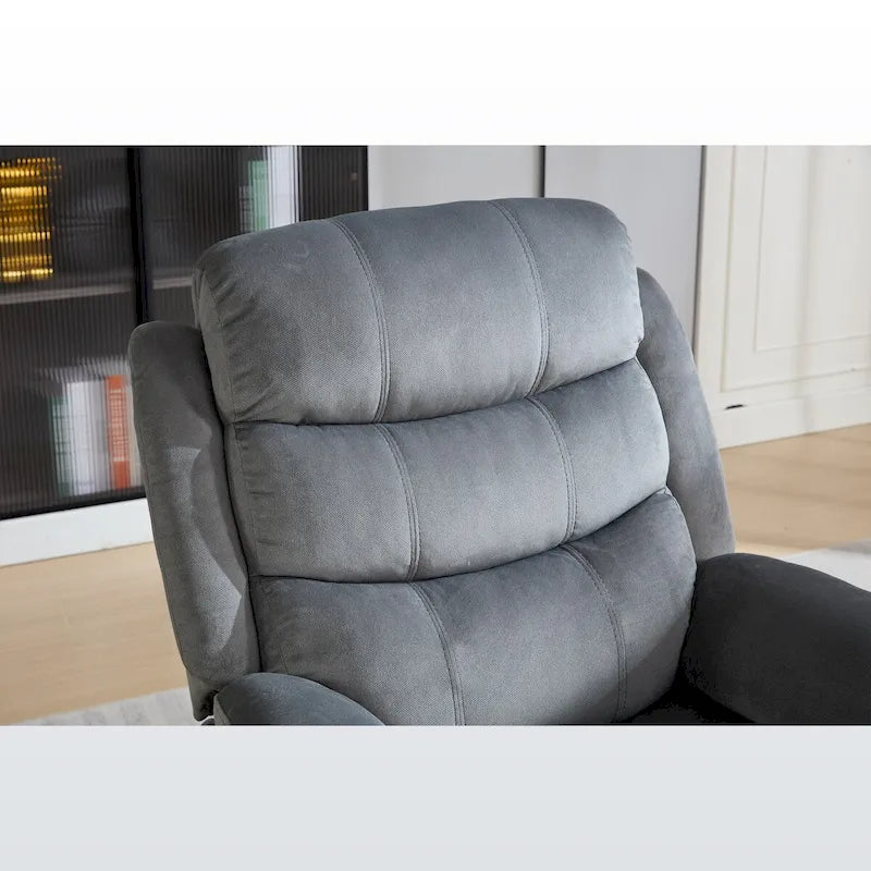Fauteuil inclinable manuel avec coussin moelleux de style transitionnel