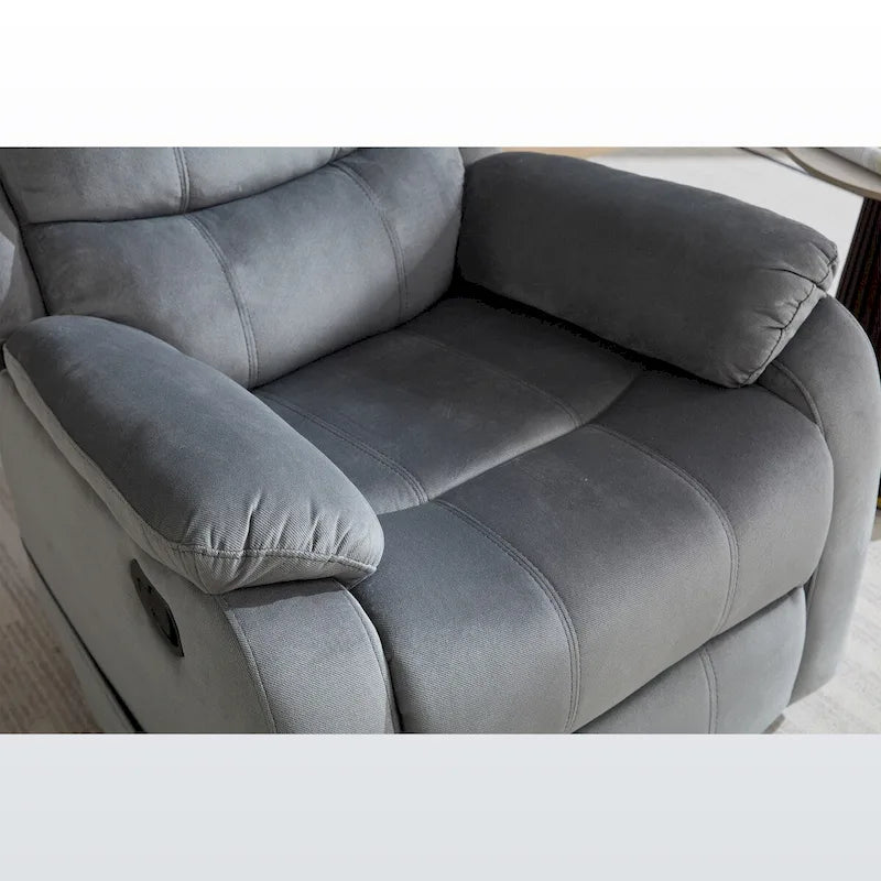 Fauteuil inclinable manuel avec coussin moelleux de style transitionnel