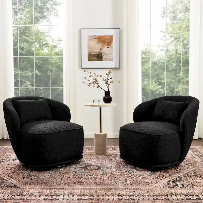 Fauteuils pivotants rembourrés (lot de deux)