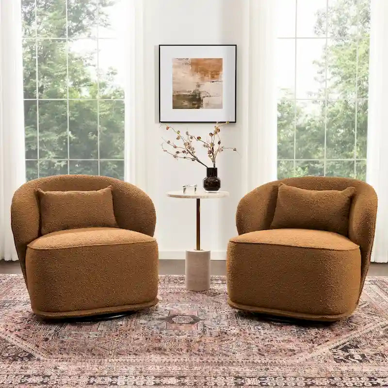 Fauteuils pivotants rembourrés (lot de deux)