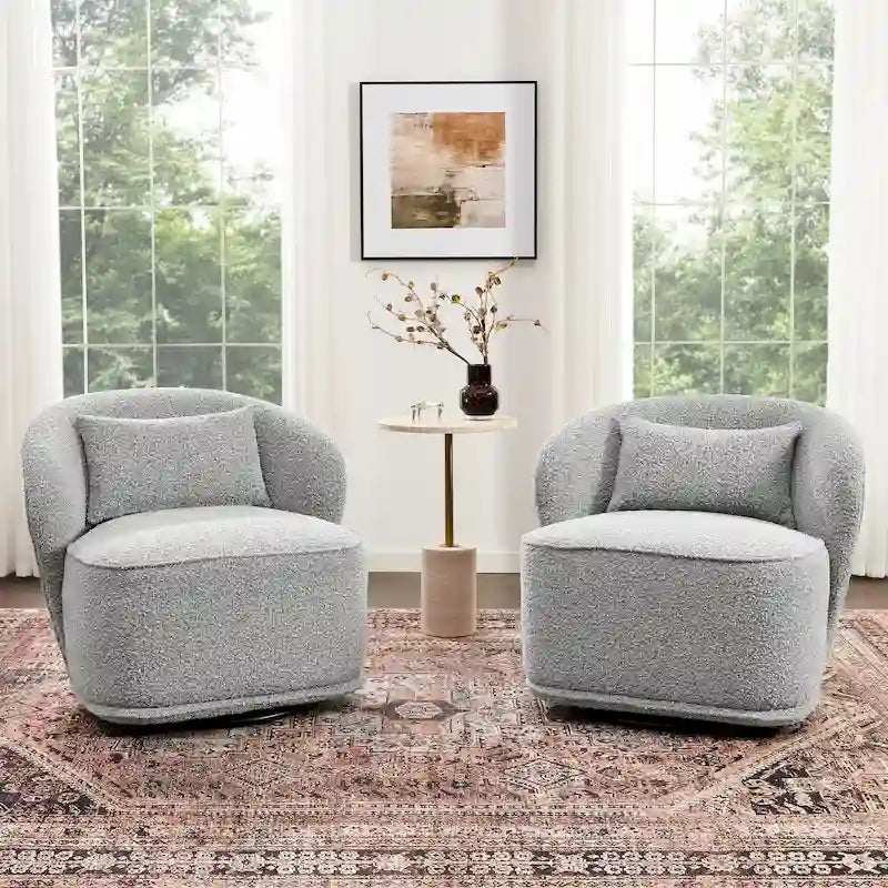 Fauteuils pivotants rembourrés (lot de deux)