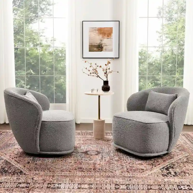 Fauteuils pivotants rembourrés (lot de deux)