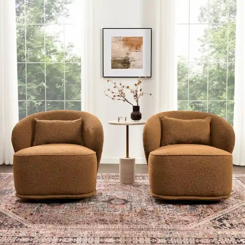 Fauteuils pivotants rembourrés (lot de deux)
