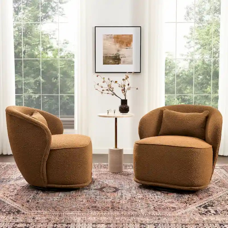 Fauteuils pivotants rembourrés (lot de deux)
