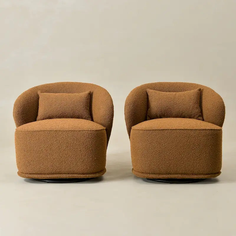 Fauteuils pivotants rembourrés (lot de deux)