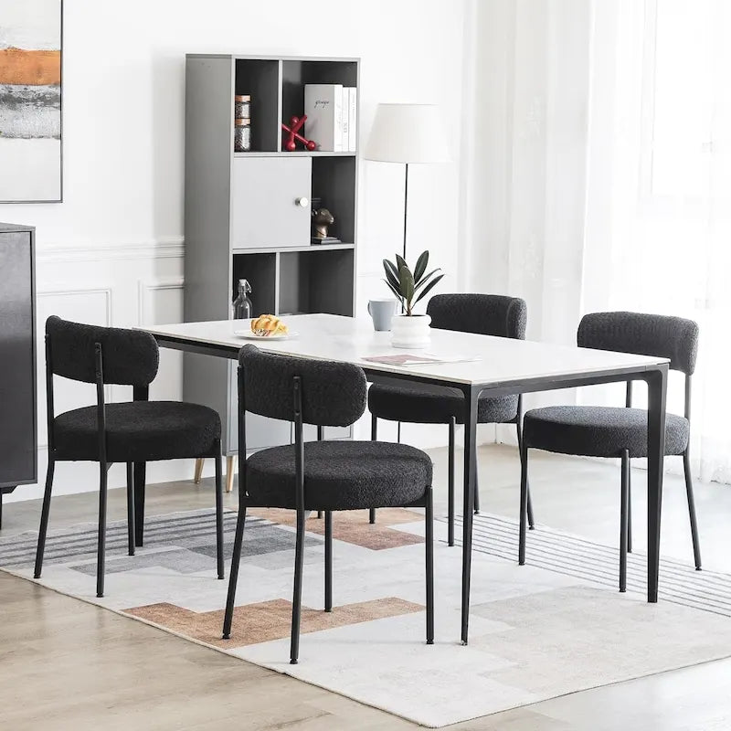 Chaises de cuisine et de salle à manger modernes en velours rembourrées