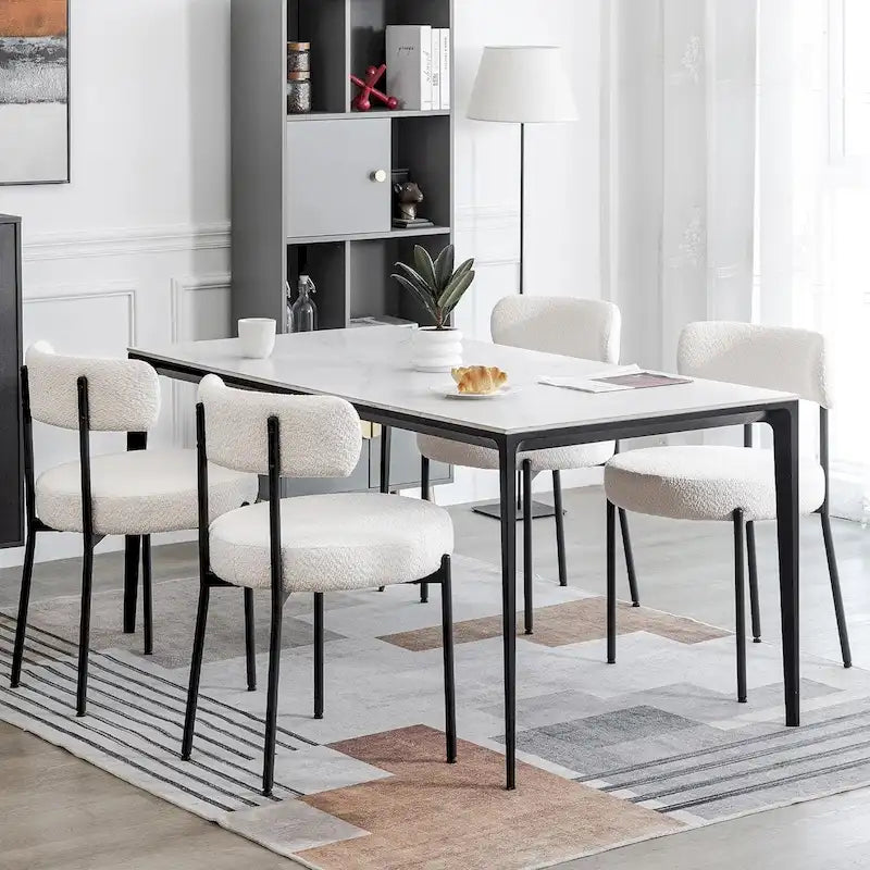 Chaises de cuisine et de salle à manger modernes en velours rembourrées
