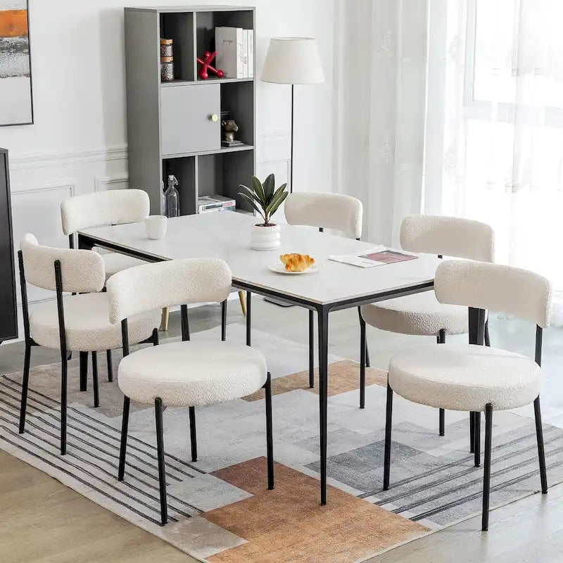 Chaises de cuisine et de salle à manger modernes en velours rembourrées