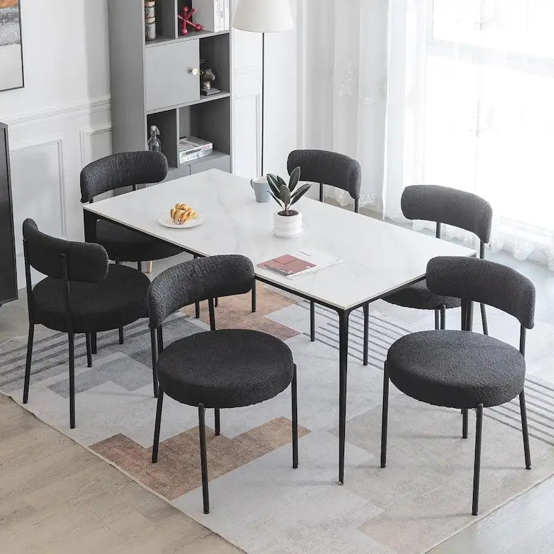 Chaises de cuisine et de salle à manger modernes en velours rembourrées