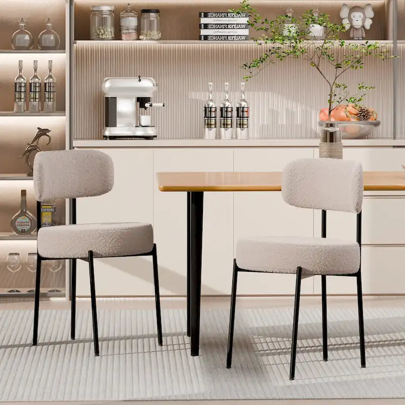 Chaises de cuisine et de salle à manger modernes en velours rembourrées