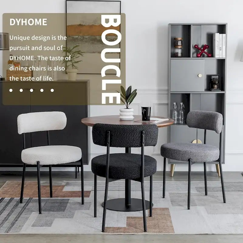 Chaises de cuisine et de salle à manger modernes en velours rembourrées