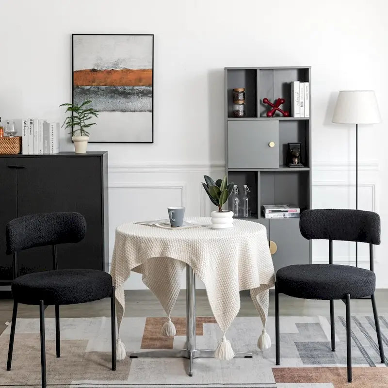 Chaises de cuisine et de salle à manger modernes en velours rembourrées