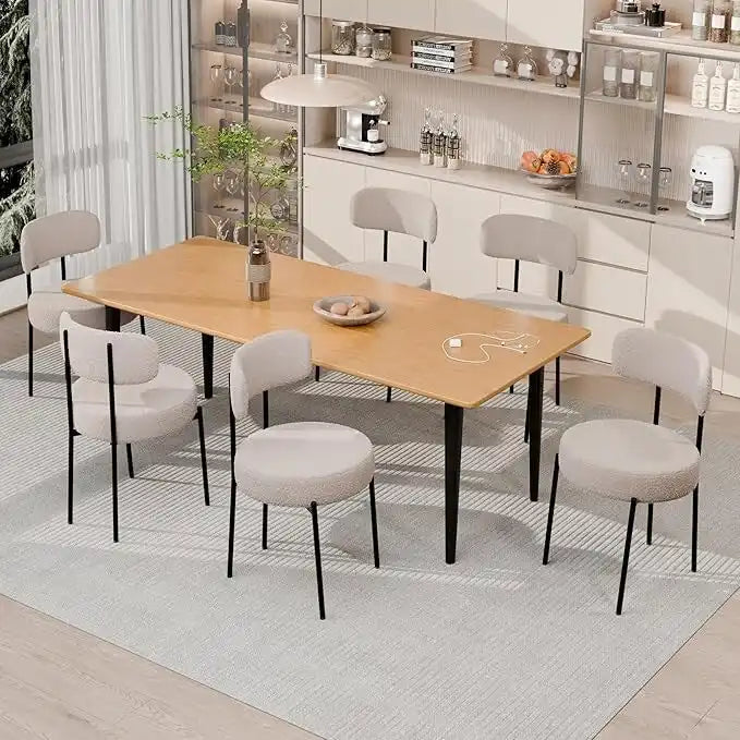 Chaises de cuisine et de salle à manger modernes en velours rembourrées