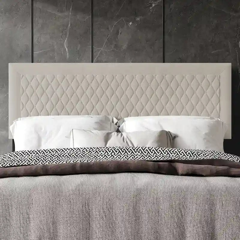 Tête de lit capitonnée en velours de style transitionnel