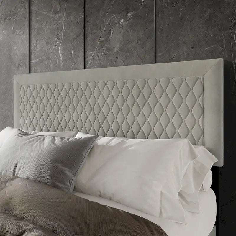 Tête de lit capitonnée en velours de style transitionnel