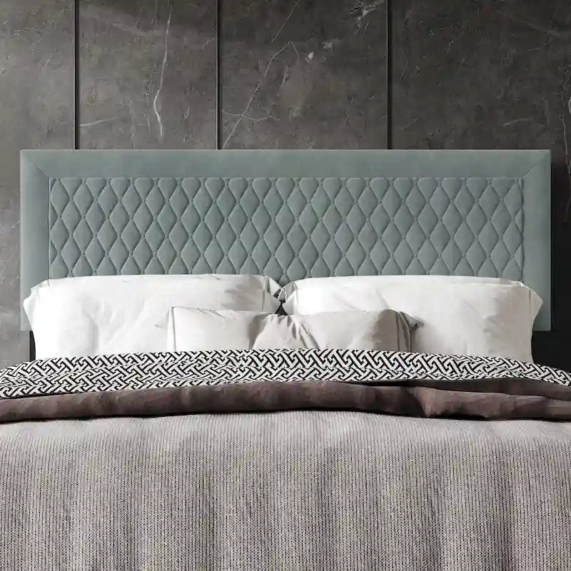 Tête de lit capitonnée en velours de style transitionnel