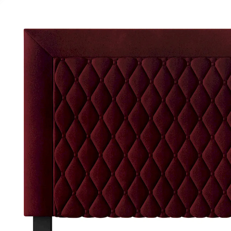 Tête de lit capitonnée en velours de style transitionnel