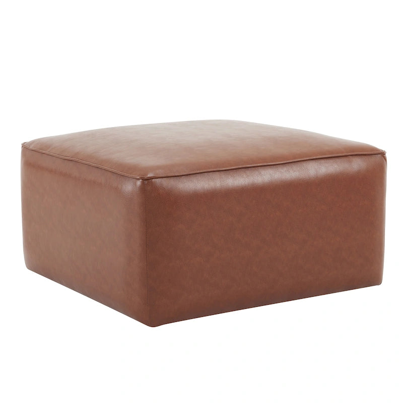 pouf carré en similicuir