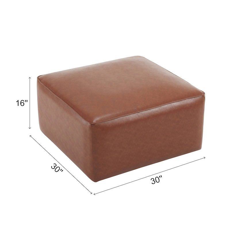pouf carré en similicuir