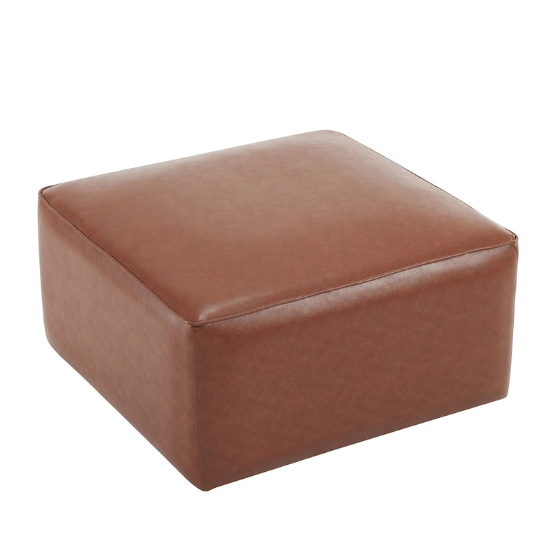 pouf carré en similicuir