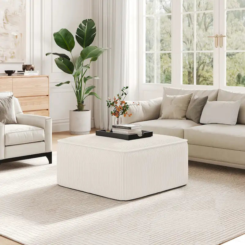 pouf carré en similicuir