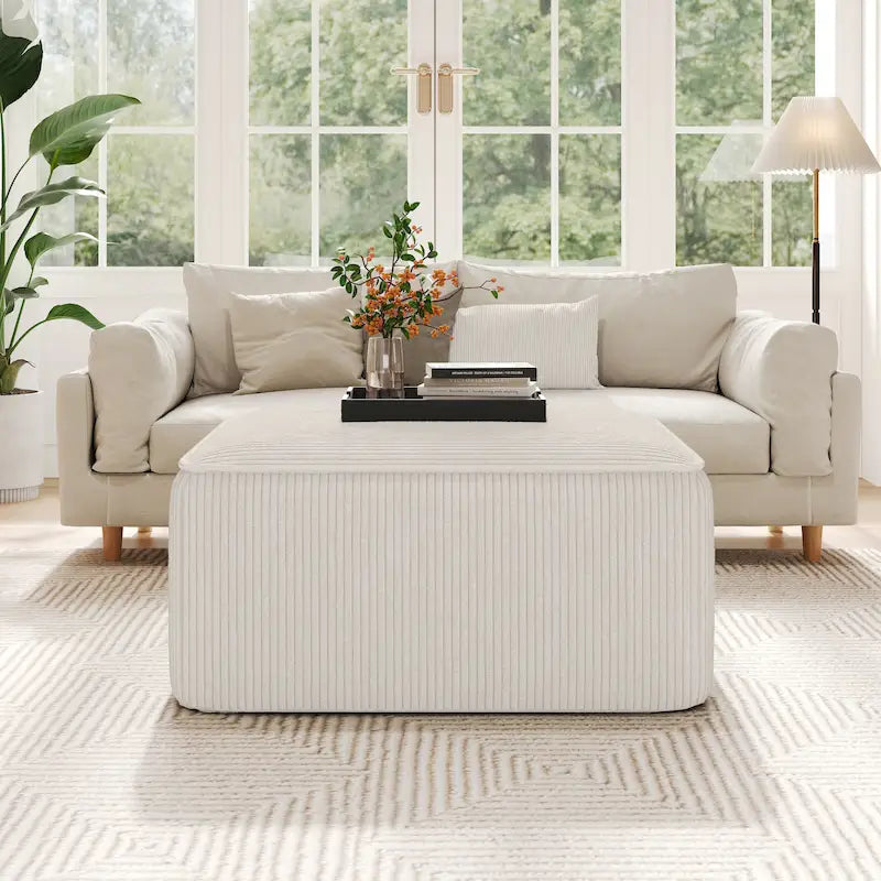 pouf carré en similicuir